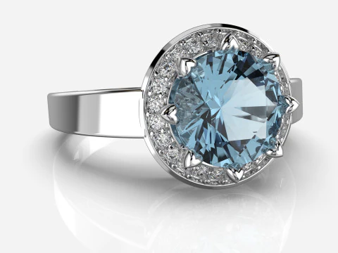 Printable HALO ring- Diamond-74mm -STL for 3d printing 3D Model