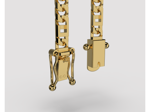 Jewelry Clasp box 5mm and link 45mm printable STL 3D Модель