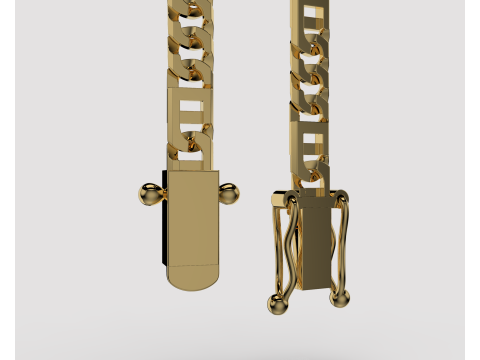 Jewelry Clasp box 5mm and link 45mm printable STL 3D Модель