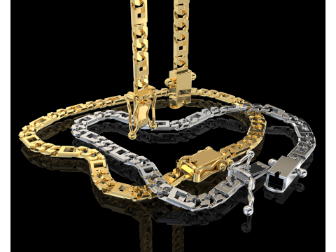 Jewelry Clasp box 5mm and link 45mm printable STL 3D Модель