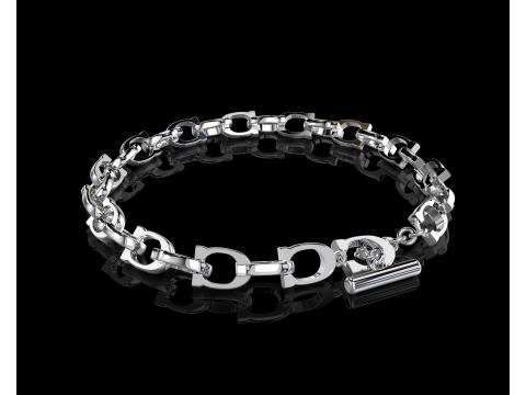 Jewelry chain link horseshoe and simple clasp 6mm printable STL 3D Model