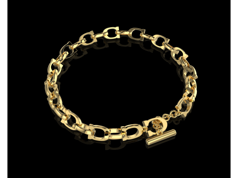 Jewelry chain link horseshoe and simple clasp 6mm printable STL 3D Model