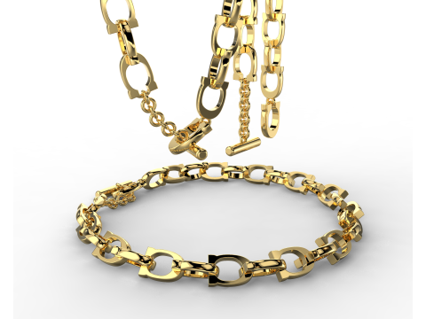 Jewelry chain link horseshoe and simple clasp 6mm printable STL 3D Model