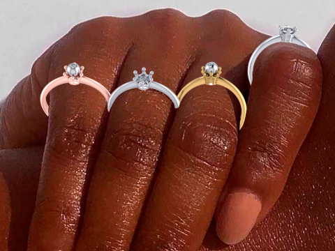 Printable jewelry Ring 4 Types crown for princess 3D Model