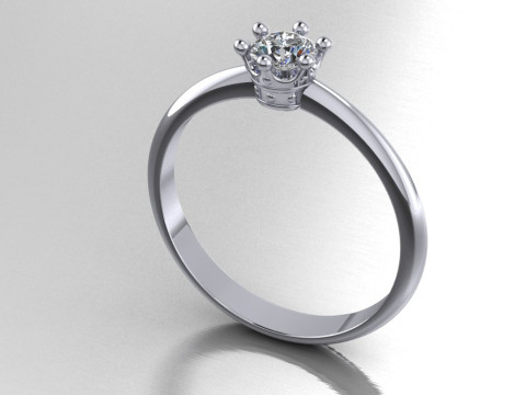 Printable jewelry Ring 4 Types crown for princess 3D Model