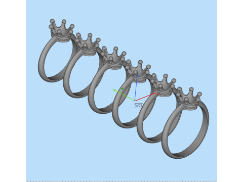 Jewelry Ring princess crown with oval 8x6 Printable STL Model 3D