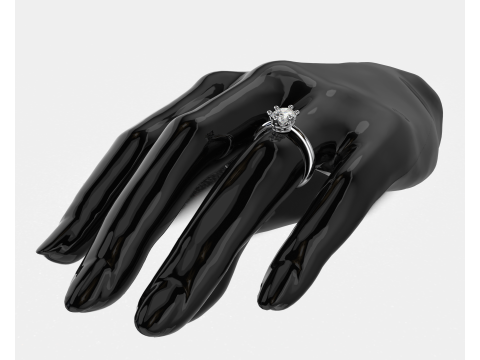 Jewelry Ring princess crown with oval 8x6 Printable STL Model 3D