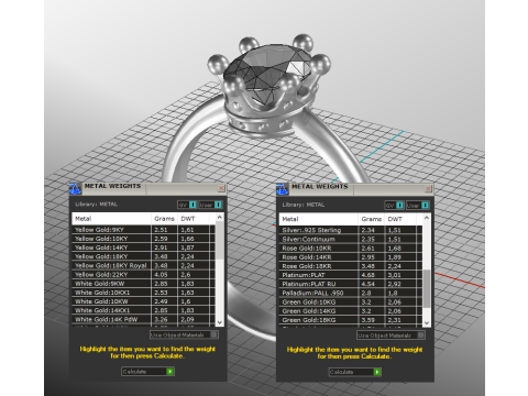 Jewelry Ring princess crown with oval 8x6 Printable STL Model 3D