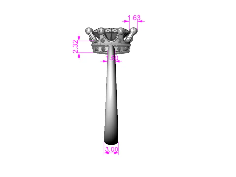 Jewelry Ring princess crown with oval 8x6 Printable STL 3D Model