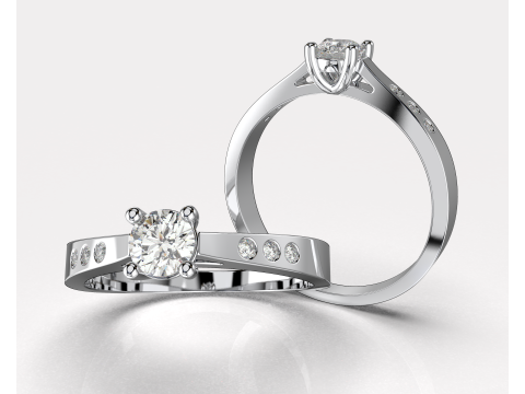 Classic Engagement Ring with 03ct Printable STL 3D 모델