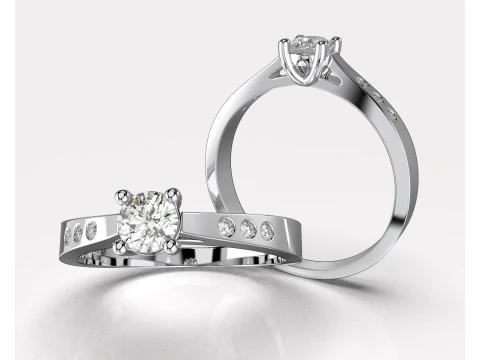 Classic Engagement Ring with 03ct Printable STL 3D Model