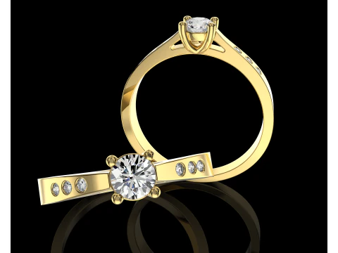 Classic Engagement Ring with 03ct Printable STL 3D Model