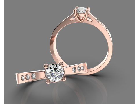Classic Engagement Ring with 03ct Printable STL 3D 모델