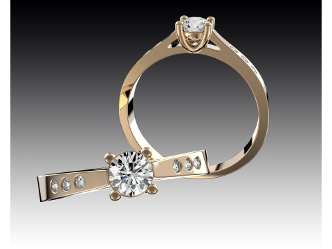 Classic Engagement Ring with 03ct Printable STL 3D 모델
