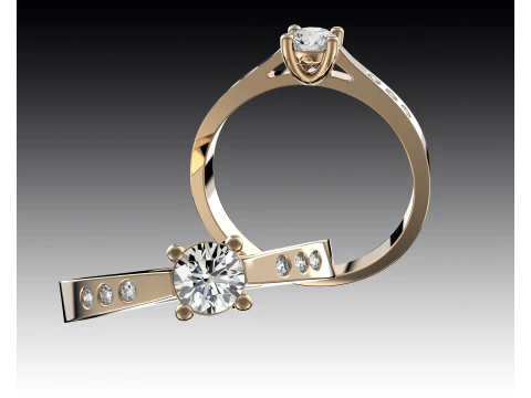 Classic Engagement Ring with 03ct Printable STL 3D Model