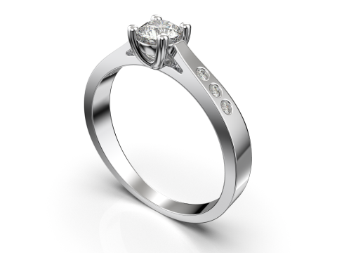 Classic Engagement Ring with 03ct Printable STL 3D 모델