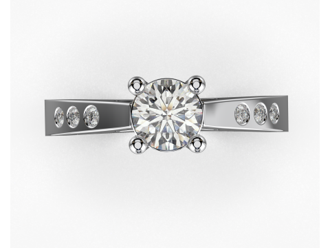 Classic Engagement Ring with 03ct Printable STL 3D 모델