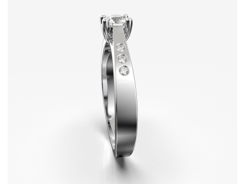 Classic Engagement Ring with 03ct Printable STL 3D 모델