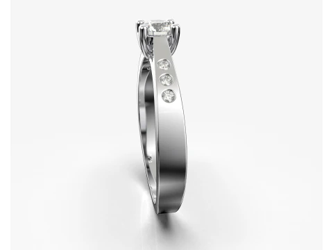 Classic Engagement Ring with 03ct Printable STL 3D Model