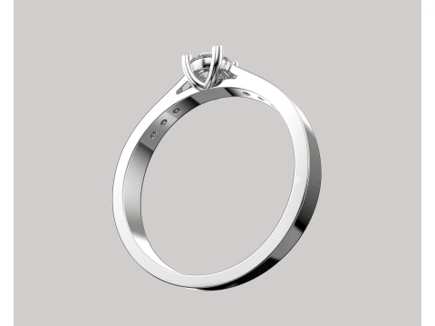 Classic Engagement Ring with 03ct Printable STL 3D Model