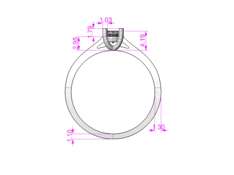 Classic Engagement Ring with 03ct Printable STL 3D Model