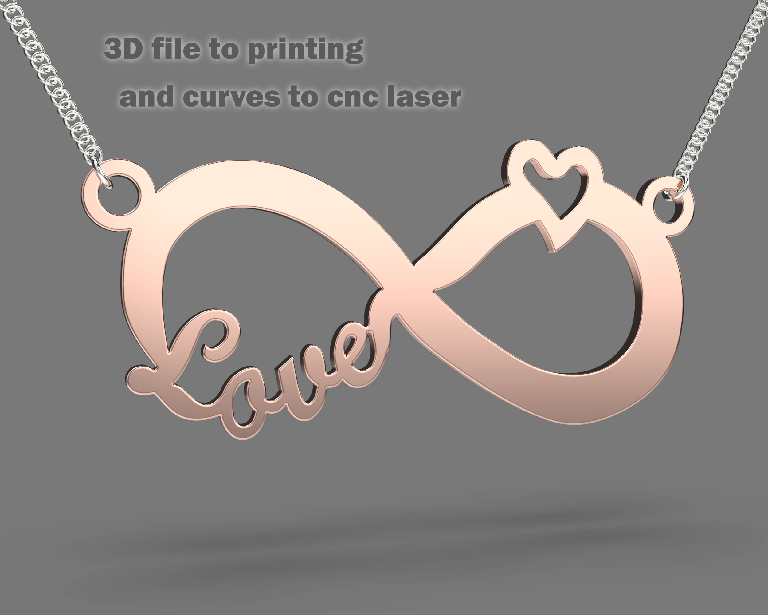 Jewelry necklace pendant Heart of Infinite Love-Printable STL 3D Model .c4d .max .obj .3ds .fbx .stl .blend 