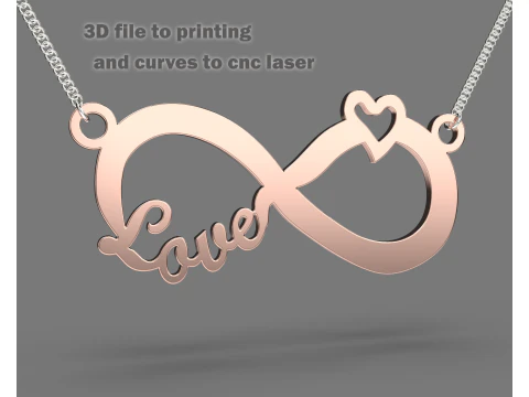 Jewelry necklace pendant Heart of Infinite Love-Printable STL 3D Model
