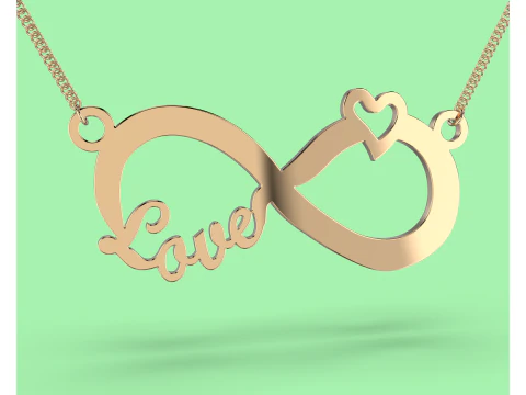Jewelry necklace pendant Heart of Infinite Love-Printable STL 3D Model