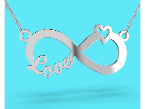 Jewelry necklace pendant Heart of Infinite Love-Printable STL 3D Model