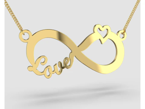 Jewelry necklace pendant Heart of Infinite Love-Printable STL 3D Model