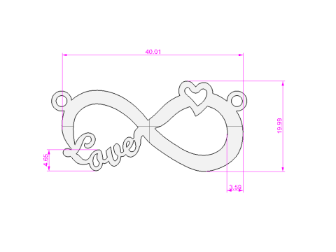 Jewelry necklace pendant Heart of Infinite Love-Printable STL Modèle 3D