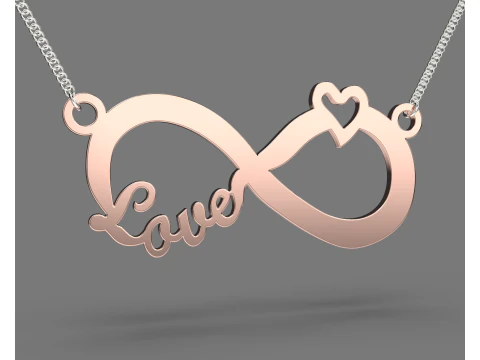 Jewelry necklace pendant Heart of Infinite Love-Printable STL 3D Model