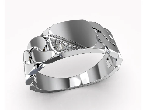 Jewelry Signet Ring chain links - Printed STL 3D Model