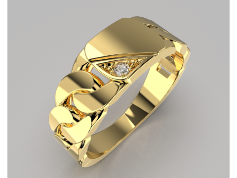 Jewelry Signet Ring chain links - Printed STL Modelo 3D