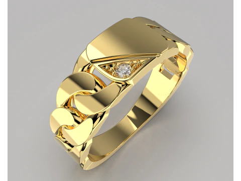 Jewelry Signet Ring chain links - Printed STL 3D Model