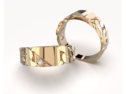 Jewelry Signet Ring chain links - Printed STL Modelo 3D