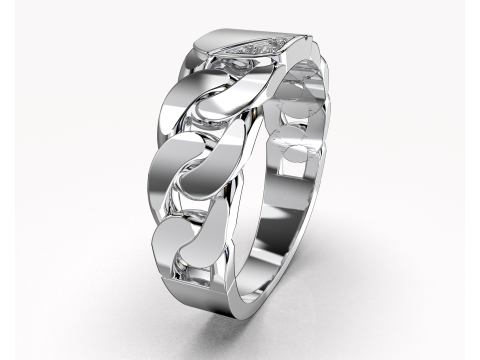 Jewelry Signet Ring chain links - Printed STL Modelo 3D