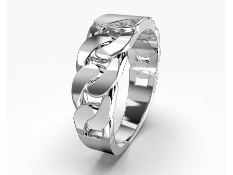 Jewelry Signet Ring chain links - Printed STL 3D Model