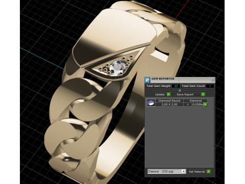 Jewelry Signet Ring chain links - Printed STL Modelo 3D