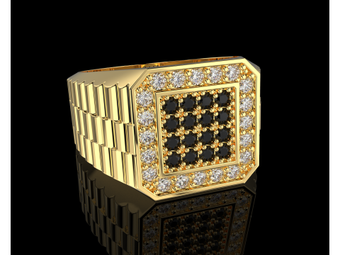 Jewelry mans Signet Ring - Printable STL 3D-Modell