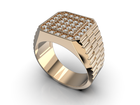 Jewelry mans Signet Ring - Printable STL 3D-Modell