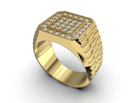 Jewelry mans Signet Ring - Printable STL 3D-Modell