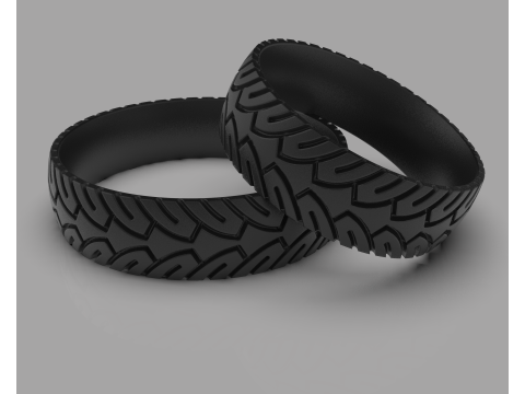Printable wedding band ring motobike wheel- STL 3d cad file Model 3D