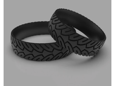 Printable wedding band ring motobike wheel- STL 3d cad file 3D Model