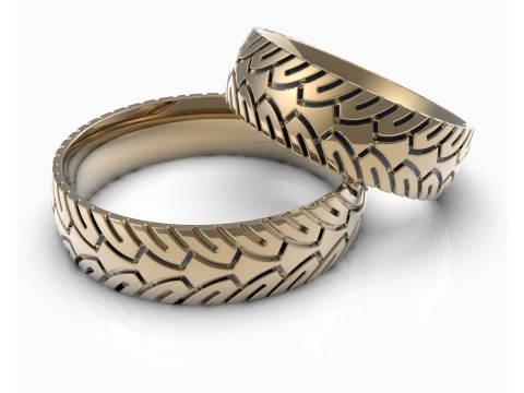Printable wedding band ring motobike wheel- STL 3d cad file 3D Model