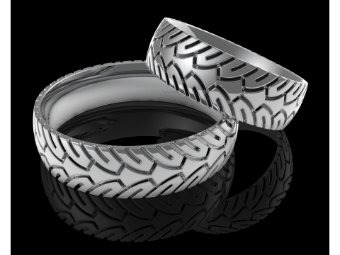 Printable wedding band ring motobike wheel- STL 3d cad file Model 3D