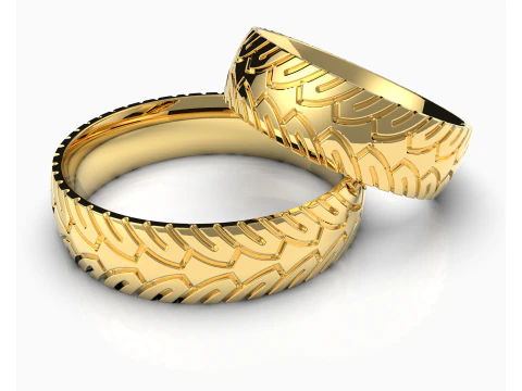 Printable wedding band ring motobike wheel- STL 3d cad file 3D Model