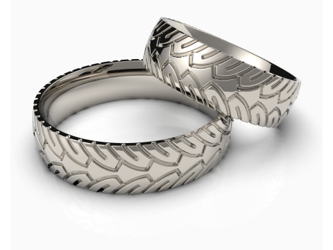 Printable wedding band ring motobike wheel- STL 3d cad file Model 3D