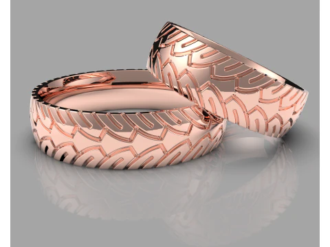 Printable wedding band ring motobike wheel- STL 3d cad file 3D Model