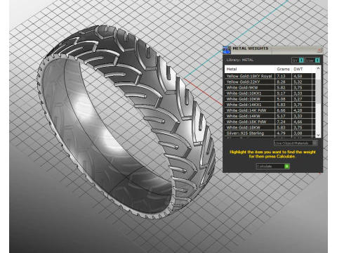 Printable wedding band ring motobike wheel- STL 3d cad file 3D Model
